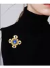 Brooches Vintage Medieval Baroque Cross Brooch Fashion Classical Coat Collar For Women Enamel Pins