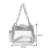 Axelväskor kvinnors strass Pvc transparent handdesignväska ins fashionabla sommar glitter gelé designer tjock kedja axel caitlin_fashion_bags