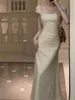 パーティードレスドレス女性エレガントな2023年夏ファッションイブニングレディースヴェスティドヴィンテージボディコン服女性韓国語ミディ