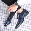 Sapatos de vestido tecelagem formal para homens marrom couro moda costura elegante mans outono calçado masculino casamento 230829