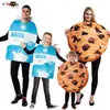 Costume à thème Eraspooky Funny Food Biscuits au lait Cosplay Costumes d'Halloween pour femmes adultes enfants Groupe de fête de Noël Tenues assorties en famille 230829