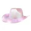 Berretti Cappello da cowboy perlescente Cappelli da cowgirl per le donne con la luce Cappellini Panama Accessori per costumi occidentali Sombreri De Drop Delive Dhkh2