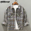 Vestes pour hommes Automne Hiver Veste Hommes High Street Mode Casual Lâche Revers Plaid Chaud Tops Jeune Polyvalent Y2k Vêtements 230829