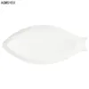 Dishes Plates Creative Household Ceramic Fish Plate Tableware Shape Simple White Steamed Large el Kitchen 230828