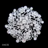 Spille per spille regalo per bouquet da sposa con strass in cristallo trasparente tono argento