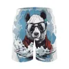 Shorts pour hommes Panda Board Summer Animal avec des lunettes Crazy Running Surf Beach Pantalons courts Hommes Séchage rapide Casual Imprimer Maillots de bain