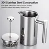 Bouteilles d'eau 350ml800ml1000ml cafetière presse française en acier inoxydable à double paroi pot isolé cuisine barware 230829