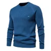 Mens Sweaters AIOPESON 100% Cotton Men Soild Color Oneck High Quality Mesh Pullovers Male Winter Autumn Basic for 230829