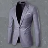 Ternos masculinos elegantes jaqueta de terno único botão temperamento masculino blazer slim-fitting