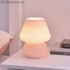 Ins Creative Glass Led Lamp Bedroom Bedside Table Night Light Rands Frosted Mushroom Table Simple Decoration Söt genomskinlig HKD230829 HKD230829