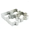 Bakvormen 4 stks/set Rvs Cookie Puzzel Vormige Tool Toast Cutters DIY Biscuit Dessert Bakvormen