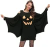 Vestido feminino designer de ombro frio Halloween Bat Wings Costume Dress