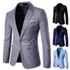 Ternos masculinos elegantes jaqueta de terno único botão temperamento masculino blazer slim-fitting