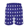 Shorts masculinos branco estrelas placa verão eua bandeira impressão correndo surf calças curtas homens secagem rápida design bonito plus size troncos de natação