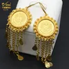 Charmarmband Aniid Dubai Gold Plated Coin Necklace Armband Smyckesuppsättningar för kvinnliga afrikanska etiopiska brudbröllop Luxury Jewelery Gifts 230828