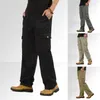 Pantalons pour hommes Hommes Mode Casual Cargo Lâche Solide Coton Plus Taille Poche Haute Qualité Quotidien Tout Match Confort Mâle Globalement