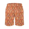 Men's Shorts Tribal Print Board Orange Mandala Hawaii Short Pants Men Design Sports Surf Quick Dry Swim Trunks Birthday Present