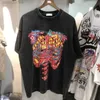 メンズTシャツ良質のスケルトンレターファッションTシャツメンズ特大のビンテージウォッシュウィメンTシャツストリートウェアティーメンズ衣類