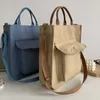 Väskor Hissexyr Solid Color Casual Handbag Portable University Girl Student Bag Ordinary Women's Handbag Simple Canvas Bag Caitlin_fashion_bags