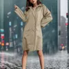 Women's Jackets Womens Rain Jacket With Hood Lightweight Long Sleeve Windbreaker Zip Up Drawstring Raincoat Pockets Sweater Collar