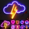 Heart Valentines Day LED Neon Signs Lightning Gaming Room Decoration Hanging Night Lamp Bedroom Alien Neon Lights Wall Art Decor HKD230825