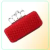 DesignerType4 Rote Damen-Kupplung mit Totenkopf-Knöchelringen, vier Fingern, Handtasche, Abendtasche, Hochzeitstasche 03918b1459973