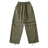 Men's Pants Loose Summer Cargo Style Casual Elastic Waisted Solid Color High Pocket 4xl Workout Women Pant