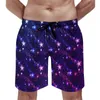 Shorts masculinos branco estrelas placa verão eua bandeira impressão correndo surf calças curtas homens secagem rápida design bonito plus size troncos de natação