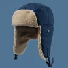 Stingy Brim Hats HT3425 Fashion Winter Hat Thick Warm Berber Fleece Trapper Earflap Cap Men Women Lamb Wool Russian Hat Male Female Bomber Hat J230829