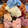 Dekoratif Çiçekler 9Roses/Bunch Ev için Yapay Bahçe Dekorasyonları İpek Kahve Gül Çiçek Düzenlemesi Düğün Tedarik Dekoru