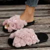 Slippers Fashion Crystal Women Decorate Classic Crossover Design Home Open Toe Indoor Flat Non-slip Leisure Interior Wom e563