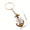 Porte-clés Yanzai Unique Vintage Anchor Key Chain Pivotant Pirate Ship Porte-clés Un qui tourne en fait un cadeau parfait pour les hommes