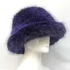 Stingy Brim Hats Imitatiebonthoed Dames Elegante herfst- en winterbont Vissershoed Koreaanse Senior Warme Emmerhoed Kleurrijke en prachtige hoed J230829