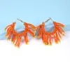 Dangle Oorbellen Oranje Rocailles Oorbel Hoogwaardige Feestmode Handleiding Trendy Sieraden Accessoires Voor Vrouwen
