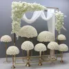 Ghirlande di fiori decorativi Lusso Rosa bianca Fiore artificiale Fila Disposizione Scena di matrimonio Decor Fondale Appeso a parete Tenda Tavolo floreale Palla di fiori 230828