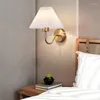 Wall Lamp Nordic Rural Cloth Lampshade Light For Bedroom Corridor Stairs El RoomRetro Simple Sconce Bedside