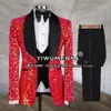 Erkekler Blazers zarif erkek moda takım elbise erkekler şerit ışıltılı pullu blazer resmi damat balo parti düğün smokin ince fit iş kıyafetleri 230828