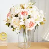 Decorative Flowers Artificial Flower Simulation Rose Lily Bouquet Silk Wedding Celebration Arrangement Table Decoration Valentine's Day Gift