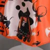 Girl s Dresses Kids Witch Costume Halloween Cosplay Dress Cartoon Pumpkin Ghost Pattern Masquerade Carnival Party Up Girls Clothes 230828