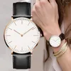 Wristwatches Elegant Watch For Women Simple 2023 Pink White Leather Dresses Lady Wrist Watches Casual Female Clock Gift Montre Femme