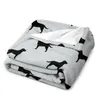 Koce czarny labrador Retriever Silhouette (-y) Rzuć koc na sofę flanelki łóżka
