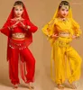 Scena zużycie 4PCS Dzieci z długim rękawem kostiumy tańca dla dziewcząt Performance Kid Dancing Suit Girl Mone