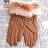 Mitaines HSPL gants en cuir véritable femme épaississement femmes fourrure de lapin en peau de mouton thermique 230829
