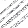 ChicSilver Collar de cadena de eslabones cubanos/Fígaro de plata de ley 925 maciza de 2,8 mm/5 mm para mujeres y hombres de 14, 18, 20, 22, 24, 26 y 28 pulgadas (con caja de regalo)