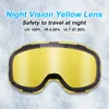 Lunettes de ski PHMAX Pro lunettes de ski UV400 lunettes antibuée lentille magnétique Vision nocturne lentille jaune Sports de plein air Snowboard grandes lunettes de neige 230828