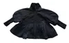 Jaquetas roupas infantis crianças 2023 meninas outono preto puff manga mid-length trench coat