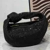 Botegss Vents Woven Jodie Designer Bag Bag Rhinestone Purse Designer Luxury Intreciato Leather Top Handle Liten stor koppling Handväska Single Compartment WA