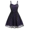 Women's Gothic Clothes Punk Halloween Lace Skeleton Net Sleeveless Strap Drawstring Goth Clothes for Women