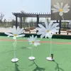 Decoratieve Bloemen Zijden Mesh Daisy Flower Wit Garen Gerbera Hoofd Bruiloft Outdoor Evenement Achtergrond Decor Pography Props Kunstmatige Flore