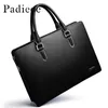 Laptop -väskor Padieoe Men's Portfölj äkta läderväska för dokument Axel Male Cow Skin Business Messenger 230828